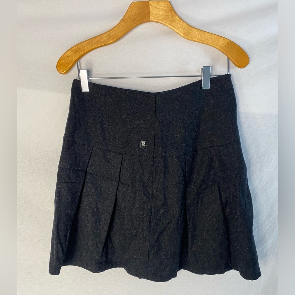 ESPRIT Pleated Wool Knit Vintage y2k fully lined Skirt Women's Dark Grey 9/10 M